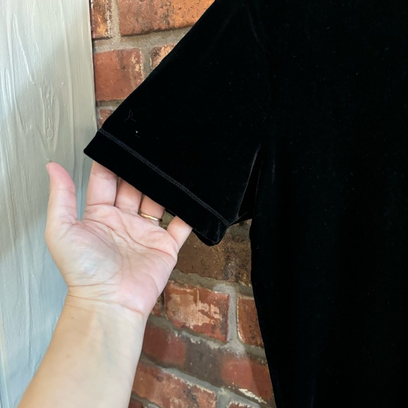 Preston & York womens velvet mock neck goth vampire witchy top black medium - Picture 2 of 4